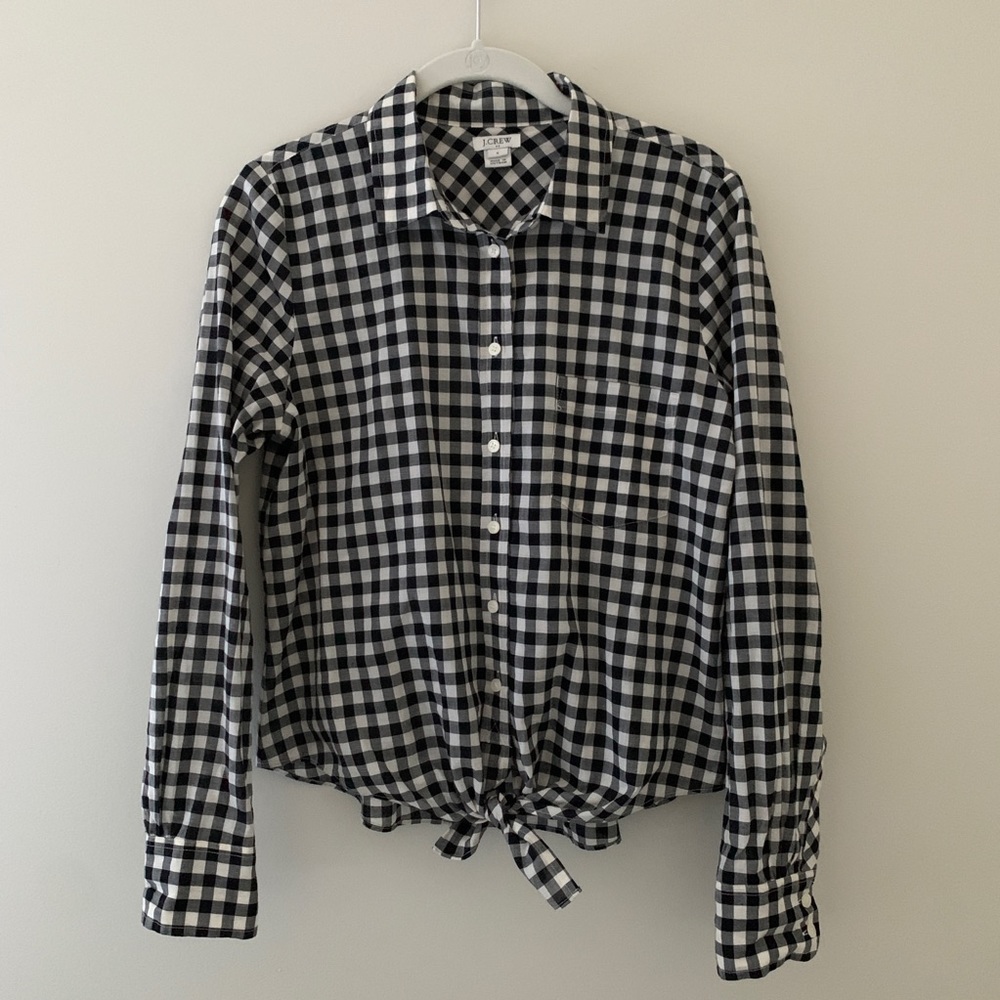 J. CREW button down tie waist blouse - Picture 2 of 5